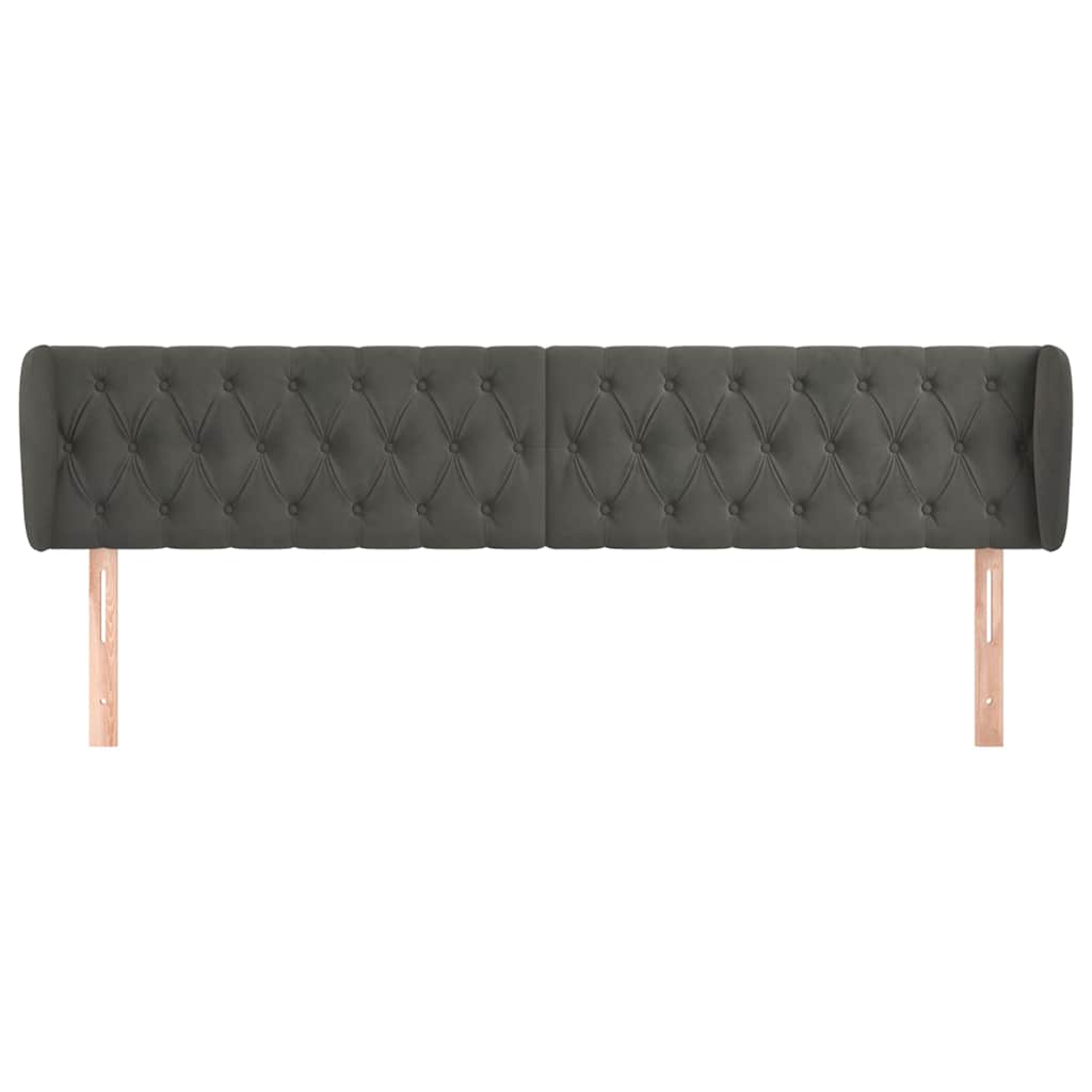 Vidaxl hoofdbord met randen 183x23x78 88 cm fluweel donkergrijs