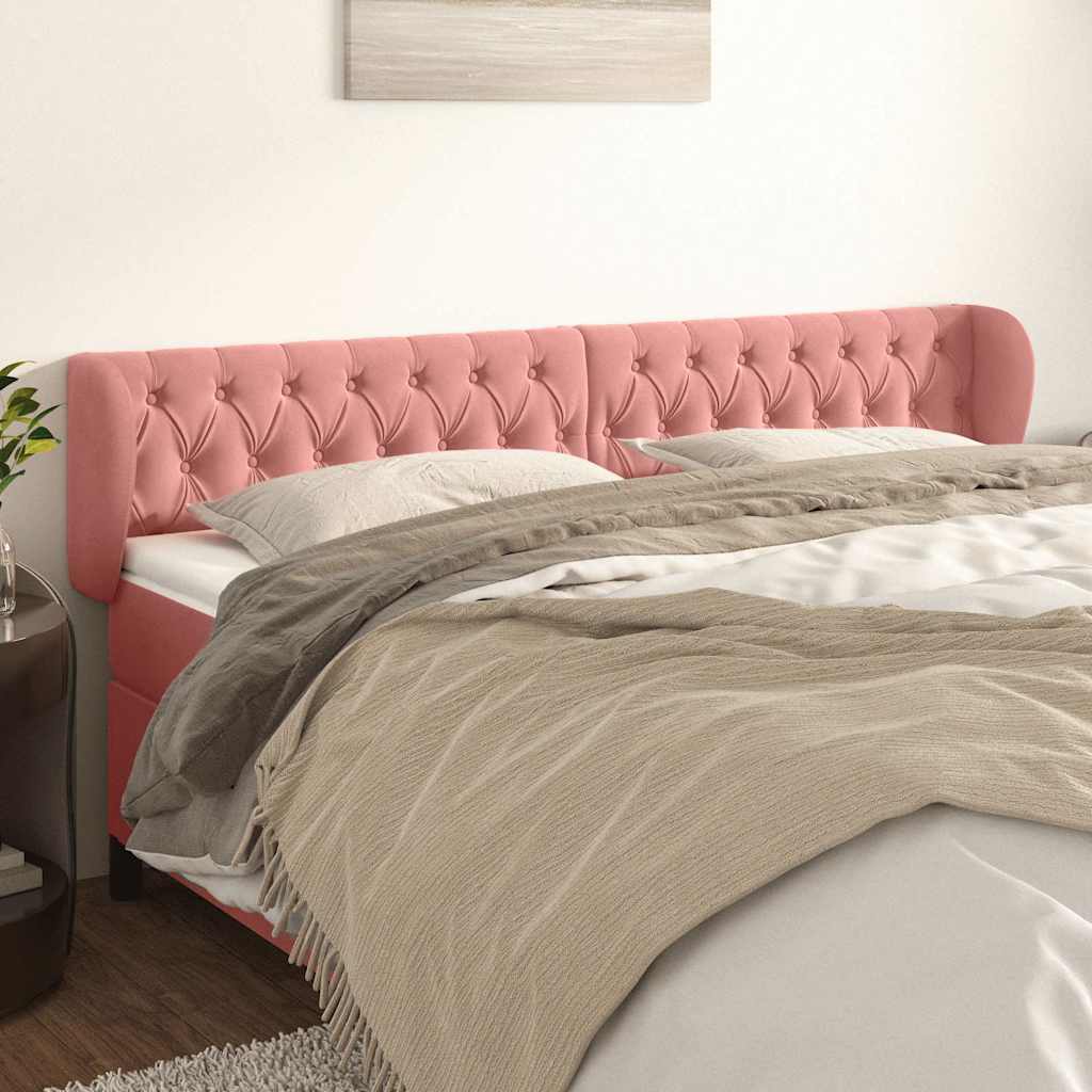 Vidaxl hoofdbord met randen 183x23x78 88 cm fluweel roze