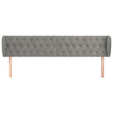 Vidaxl hoofdbord met randen 203x23x78 88 cm fluweel lichtgrijs