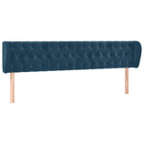 Vidaxl hoofdbord met randen 203x23x78 88 cm fluweel donkerblauw