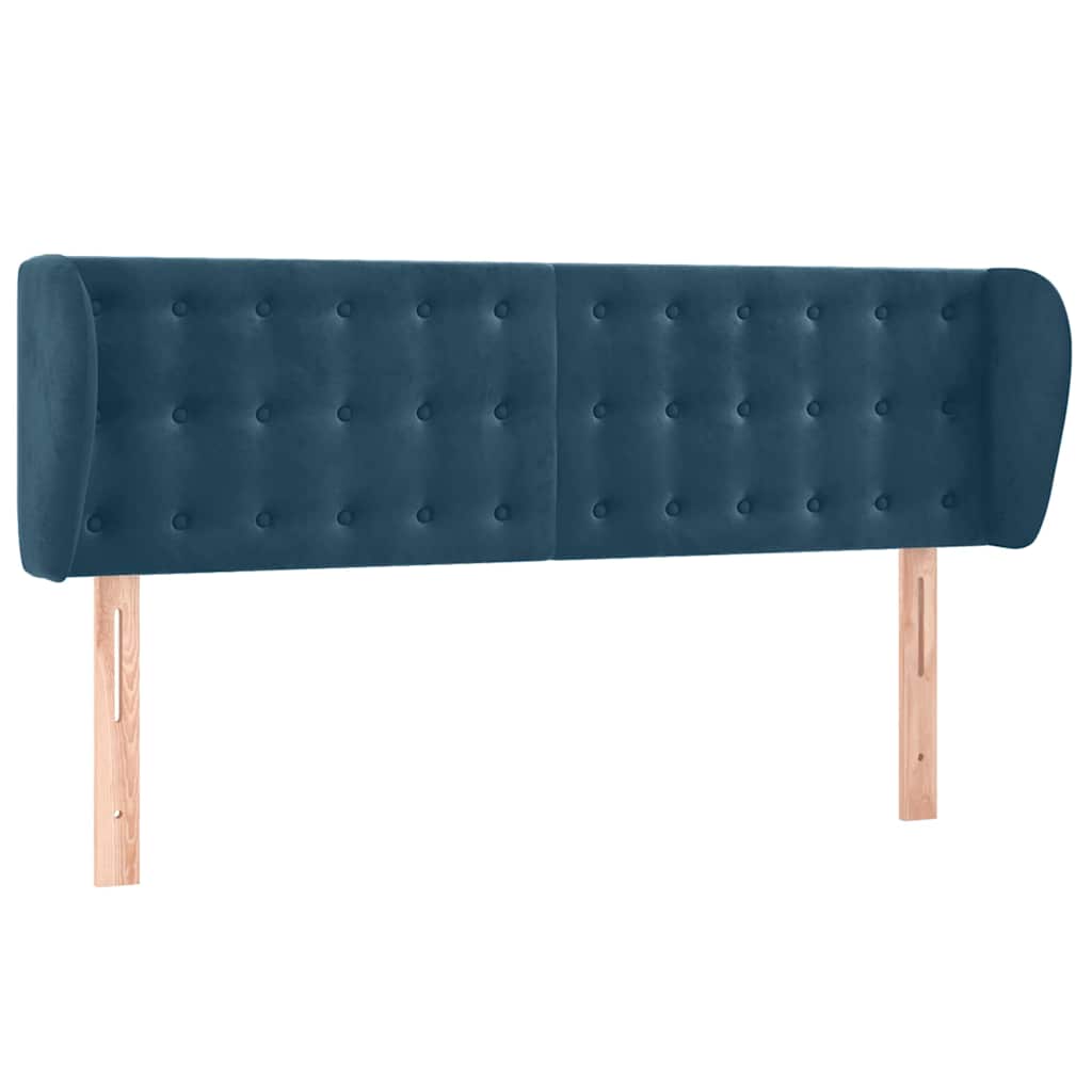 Vidaxl hoofdbord met randen 147x23x78 88 cm fluweel donkerblauw