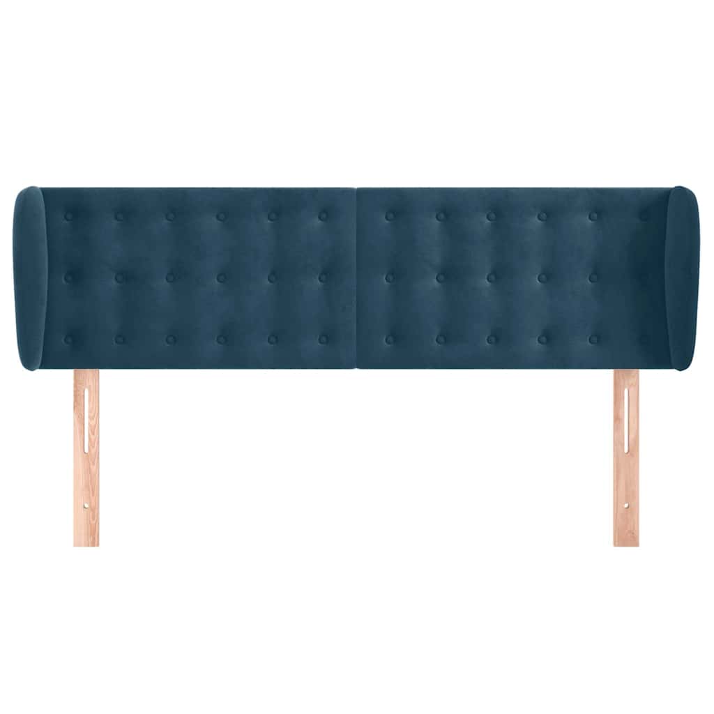 Vidaxl hoofdbord met randen 147x23x78 88 cm fluweel donkerblauw