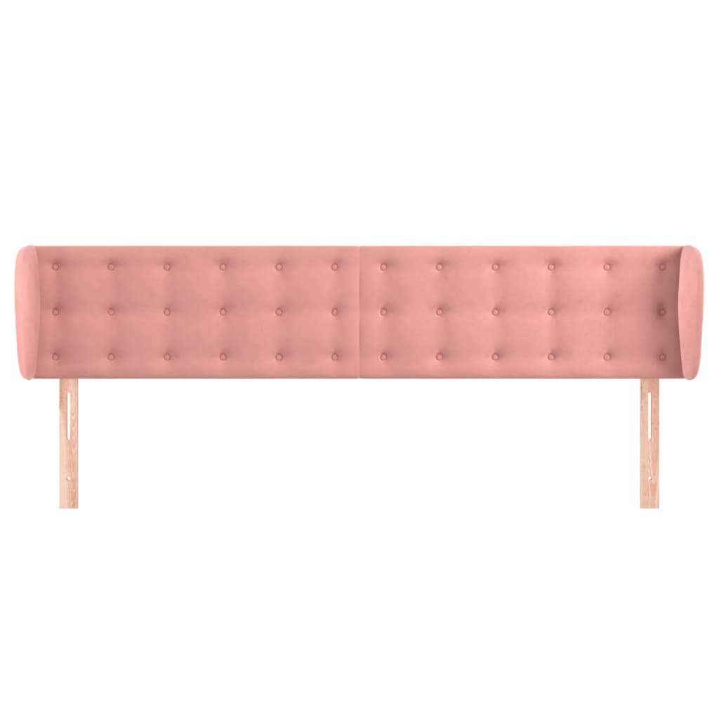 Vidaxl hoofdbord met randen 163x23x78 88 cm fluweel roze