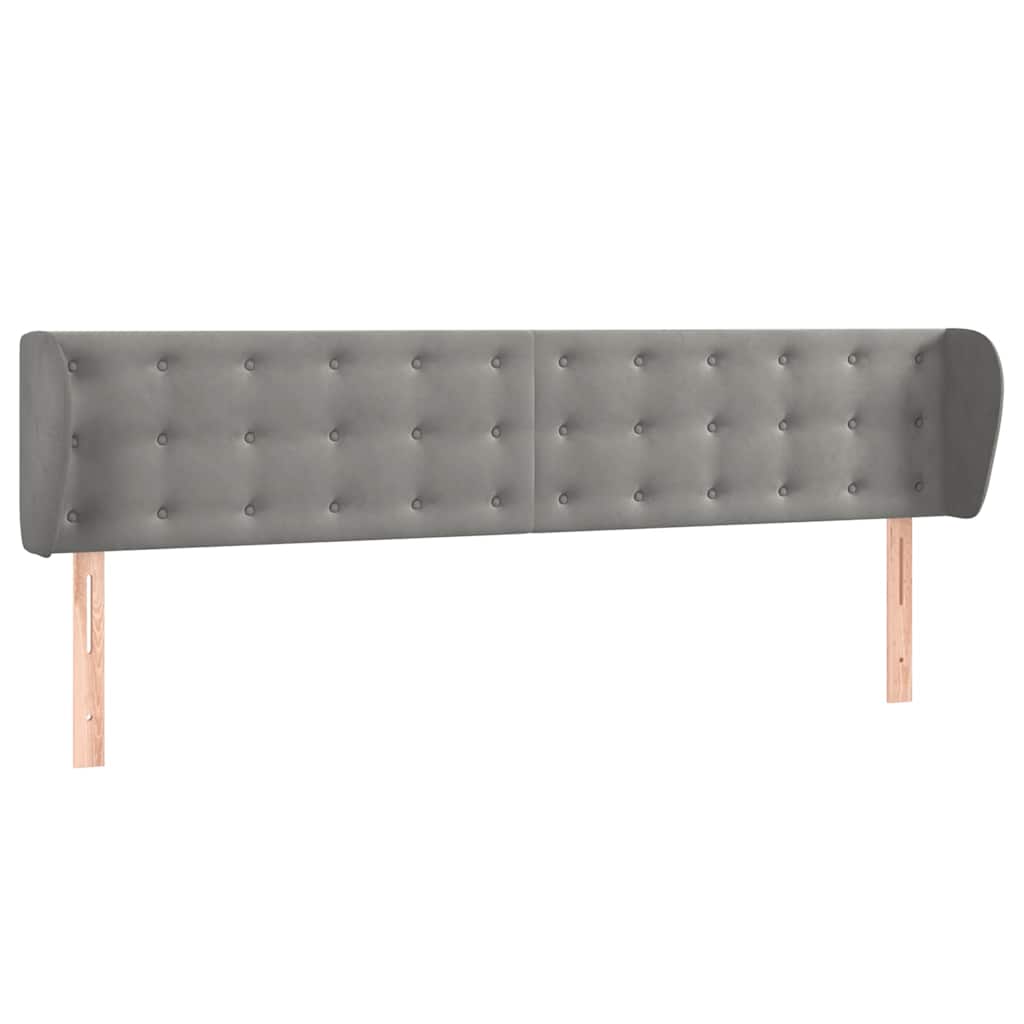 Vidaxl hoofdbord met randen 203x23x78 88 cm fluweel lichtgrijs