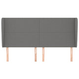 Vidaxl hoofdbord met randen 183x23x118 128 cm stof donkergrijs