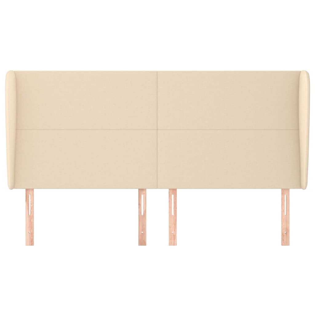 Vidaxl hoofdbord met randen 183x23x118 128 cm stof crèmekleurig
