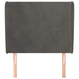 Vidaxl hoofdbord met randen 83x23x118 128 cm fluweel donkergrijs