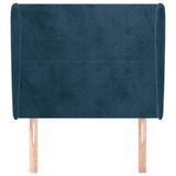 Vidaxl hoofdbord met randen 83x23x118 128 cm fluweel donkerblauw