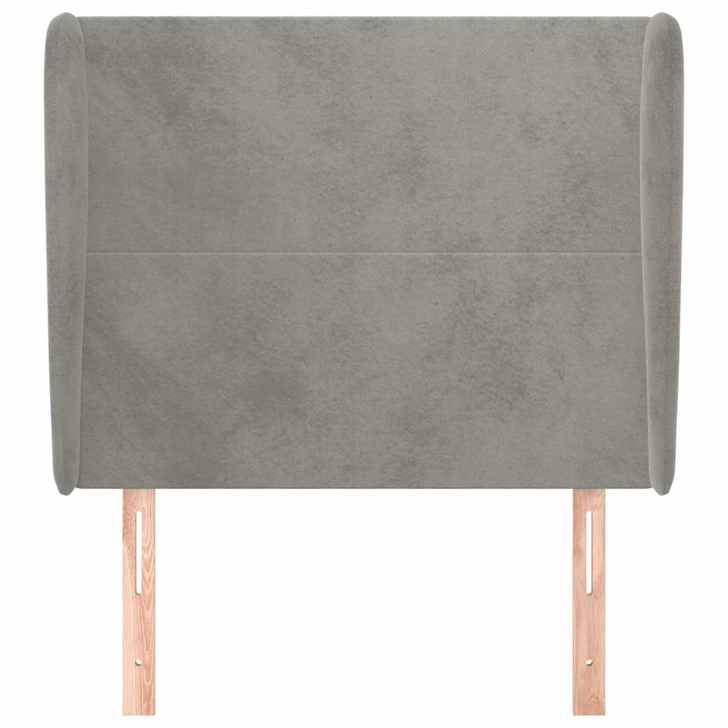 Vidaxl hoofdbord met randen 103x23x118 128 cm fluweel lichtgrijs