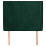Vidaxl hoofdbord met randen 103x23x118 128 cm fluweel donkergroen