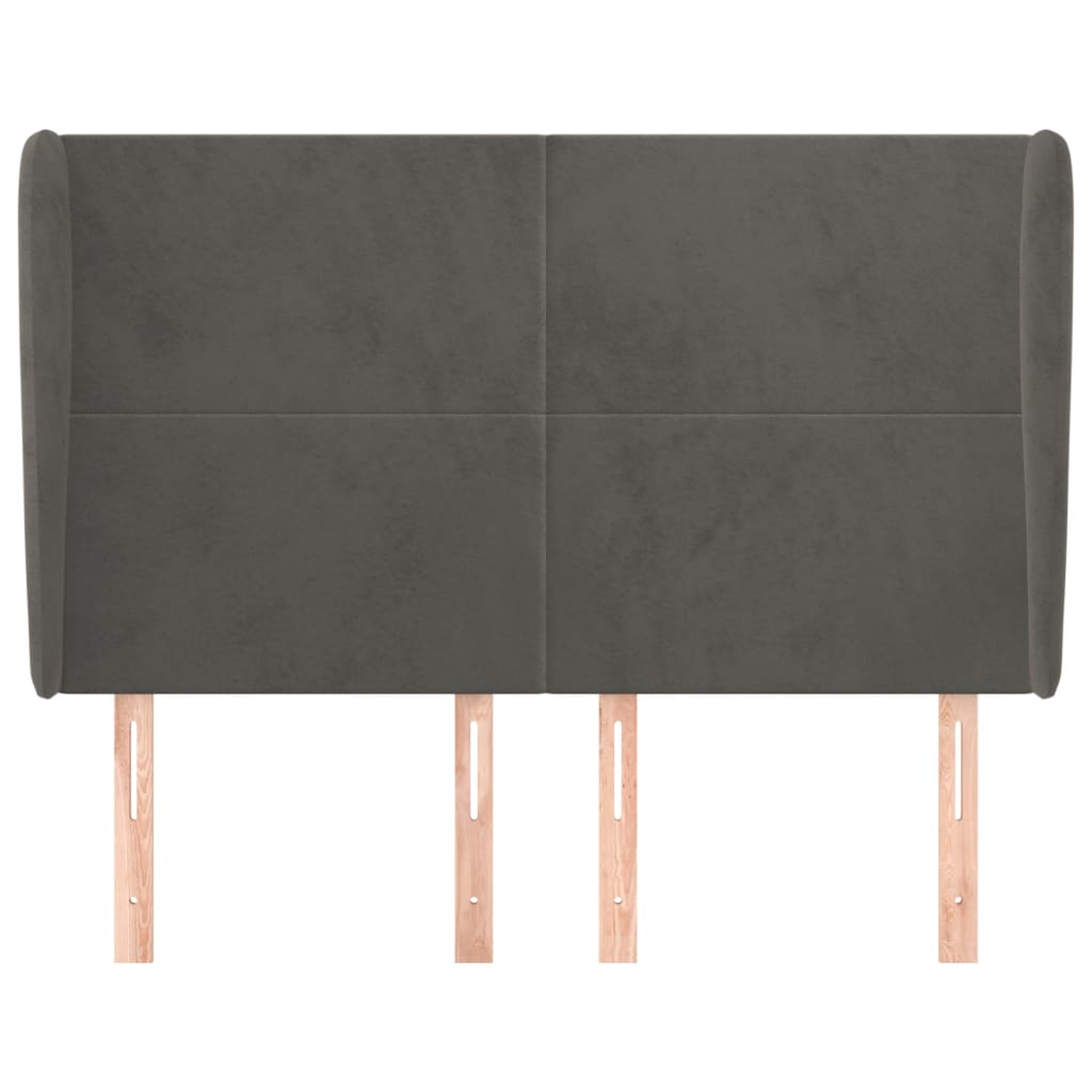 Vidaxl hoofdbord met randen 147x23x118 128 cm fluweel donkergrijs