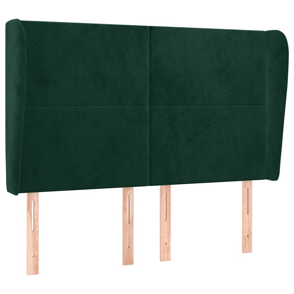 Vidaxl hoofdbord met randen 147x23x118 128 cm fluweel donkergroen