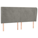 Vidaxl hoofdbord met randen 163x23x118 128 cm fluweel lichtgrijs
