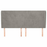 Vidaxl hoofdbord met randen 163x23x118 128 cm fluweel lichtgrijs