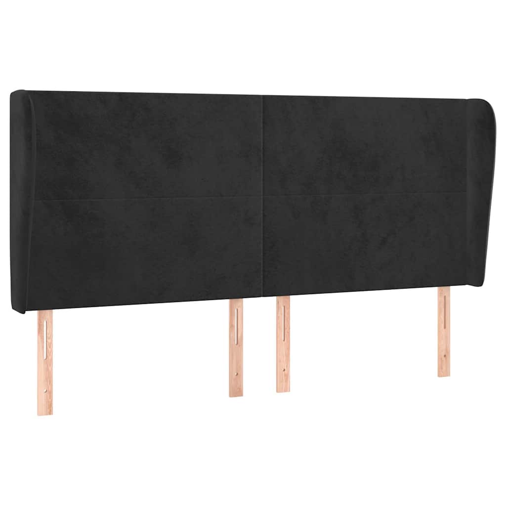 Vidaxl hoofdbord met randen 163x23x118 128 cm fluweel zwart