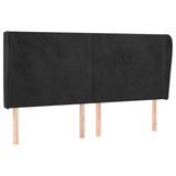 Vidaxl hoofdbord met randen 163x23x118 128 cm fluweel zwart