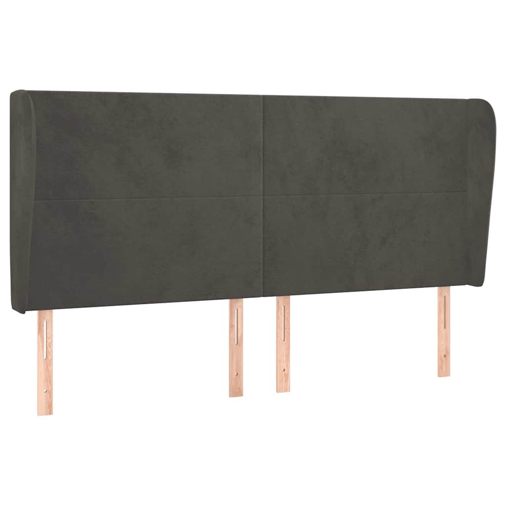 Vidaxl hoofdbord met randen 183x23x118 128 cm fluweel donkergrijs