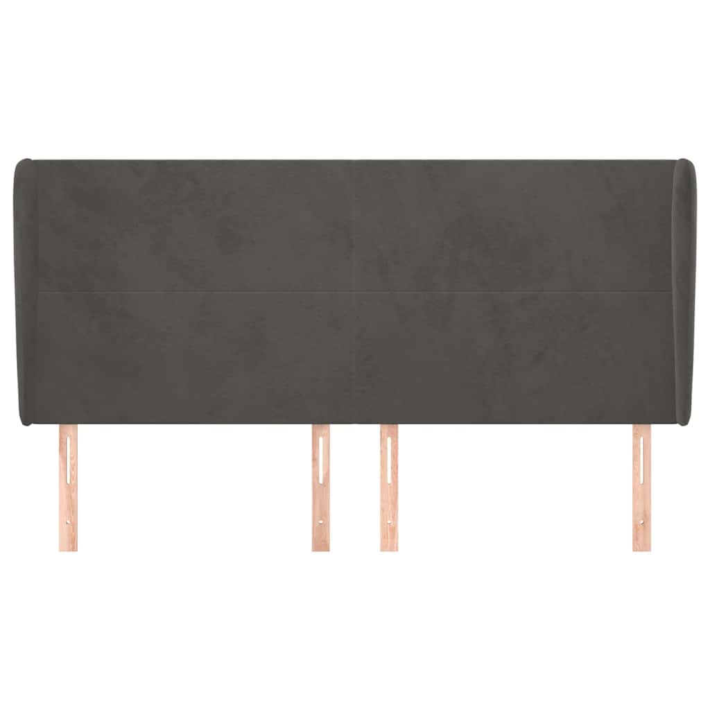 Vidaxl hoofdbord met randen 183x23x118 128 cm fluweel donkergrijs