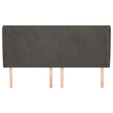 Vidaxl hoofdbord met randen 183x23x118 128 cm fluweel donkergrijs