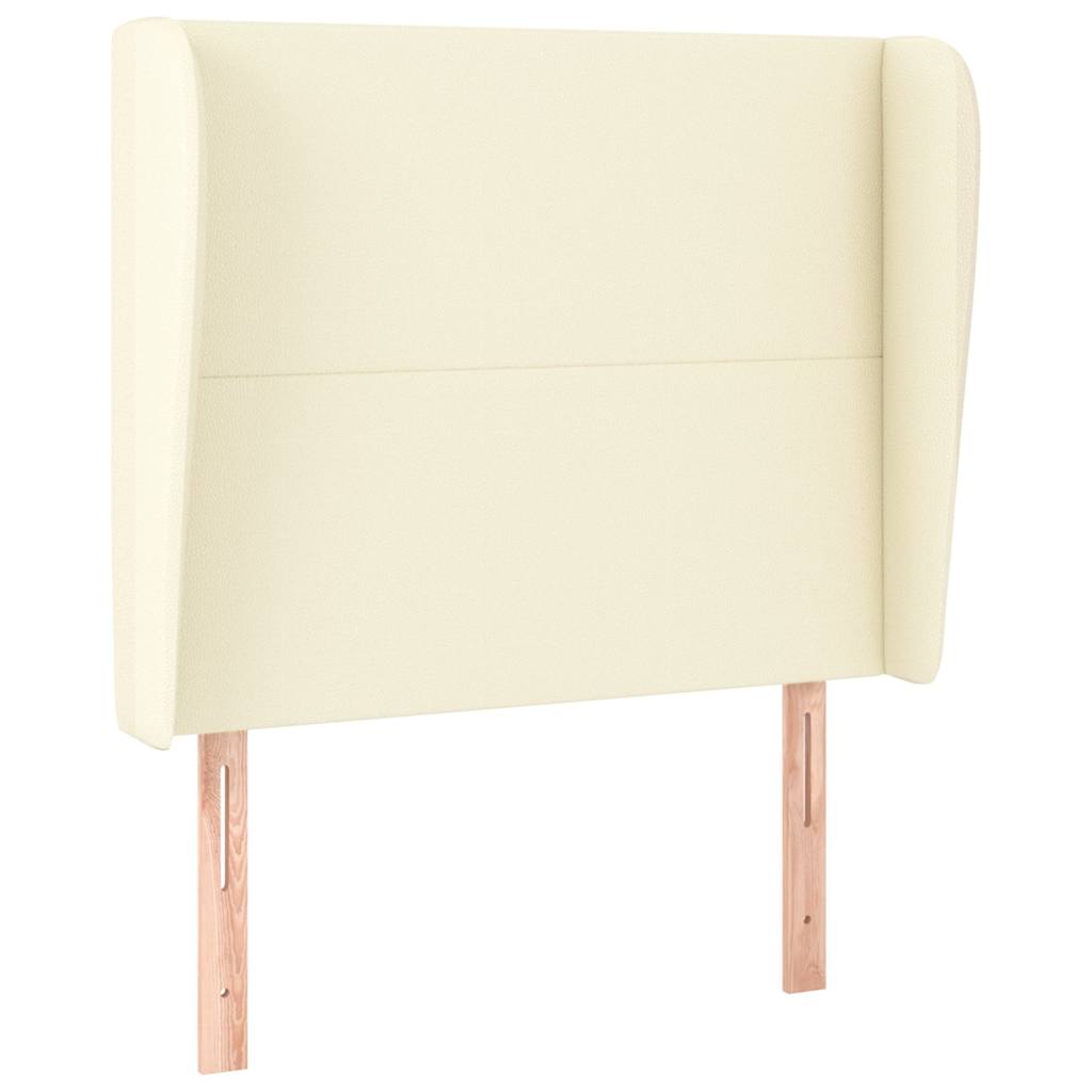 Vidaxl hoofdbord met randen 83x23x118 128 cm kunstleer crèmekleurig