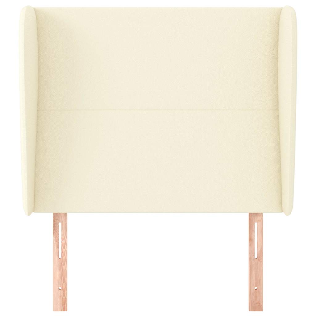 Vidaxl hoofdbord met randen 83x23x118 128 cm kunstleer crèmekleurig
