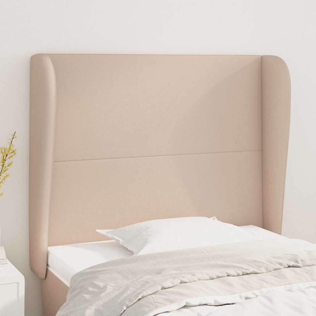 Vidaxl hoofdbord met randen 83x23x118 128 cm kunstleer cappuccinokleur