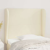 Vidaxl hoofdbord met randen 103x23x118 128 cm kunstleer crèmekleurig