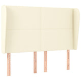 Vidaxl hoofdbord met randen 147x23x118 128 cm kunstleer crèmekleurig