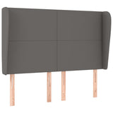 Vidaxl hoofdbord met randen 147x23x118 128 cm kunstleer grijs