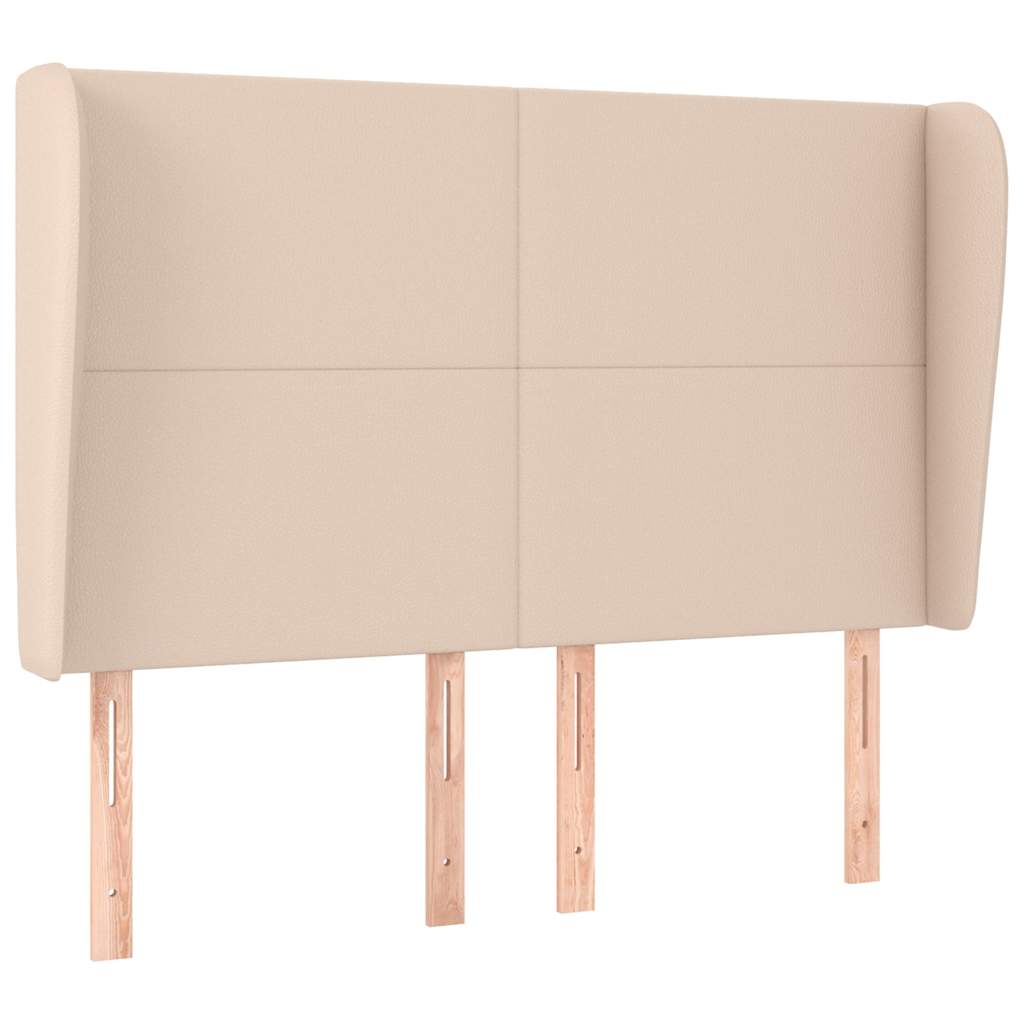 Vidaxl hoofdbord met randen 147x23x118 128cm kunstleer cappuccinokleur