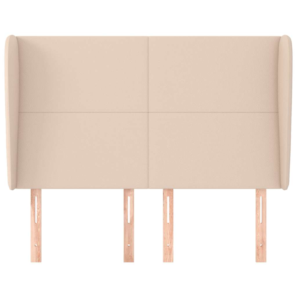 Vidaxl hoofdbord met randen 147x23x118 128cm kunstleer cappuccinokleur