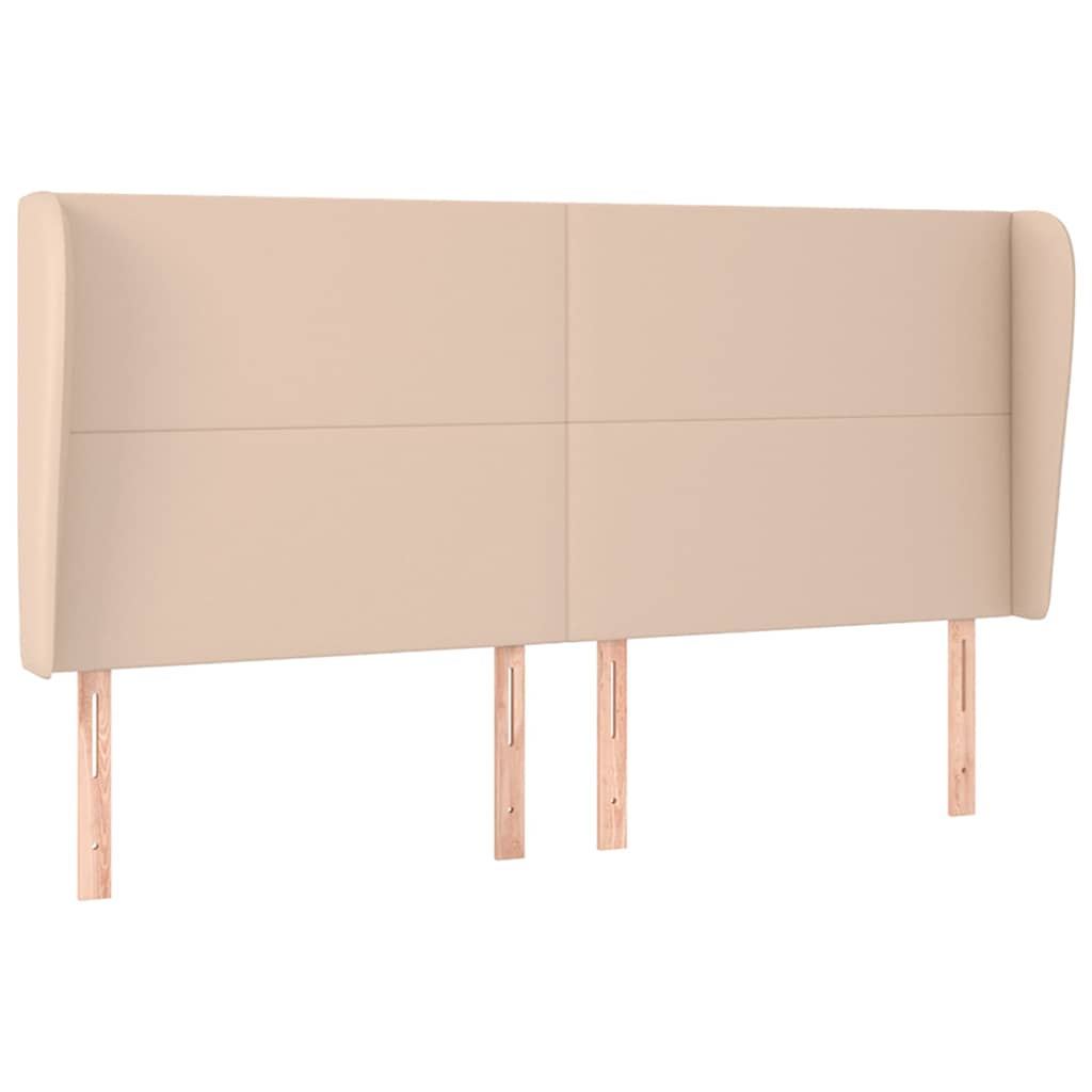 Vidaxl hoofdbord met randen 163x23x118 128cm kunstleer cappuccinokleur