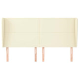 Vidaxl hoofdbord met randen 183x23x118 128 cm kunstleer crèmekleurig