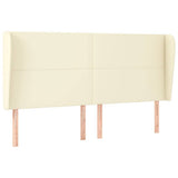 Vidaxl hoofdbord met randen 203x23x118 128 cm kunstleer crèmekleurig