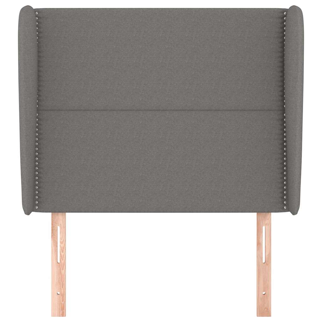 Vidaxl hoofdbord met randen 103x23x118 128 cm stof donkergrijs