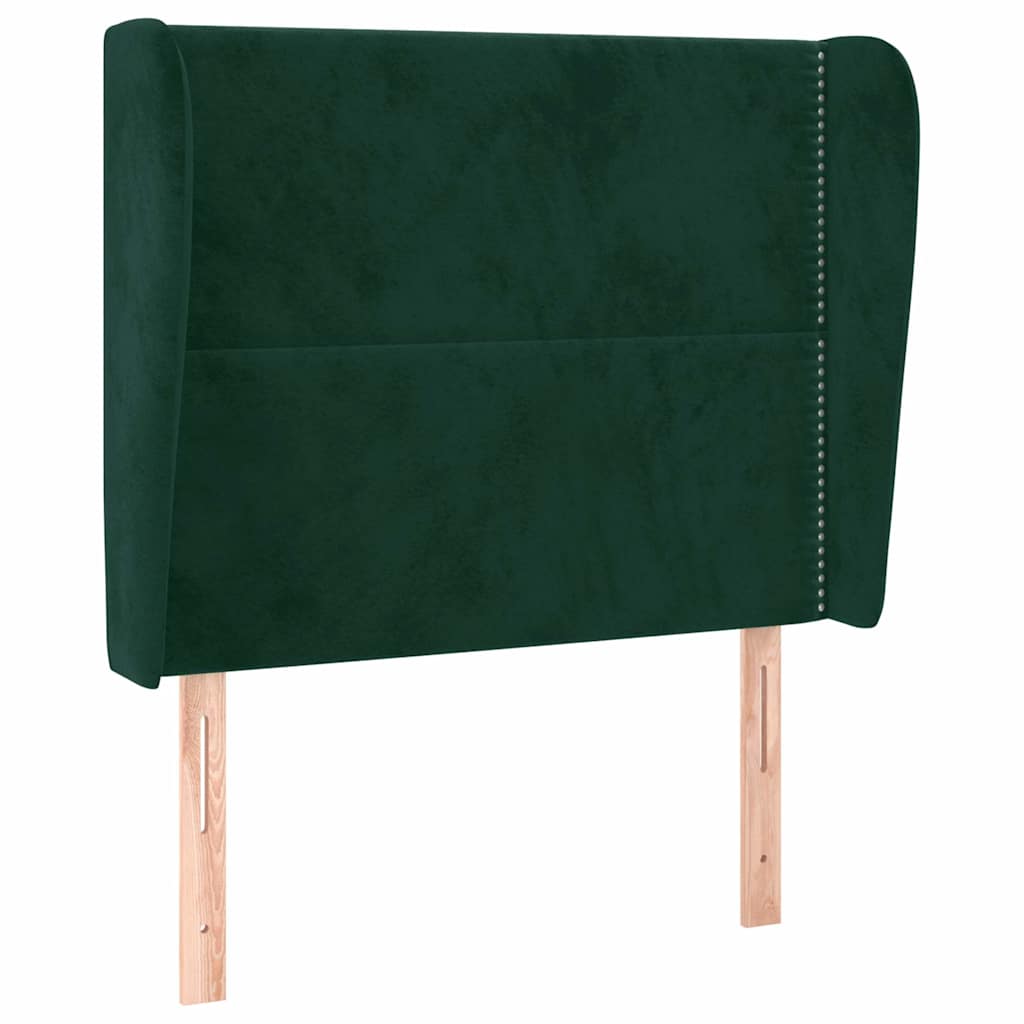 Vidaxl hoofdbord met randen 93x23x118 128 cm fluweel donkergroen