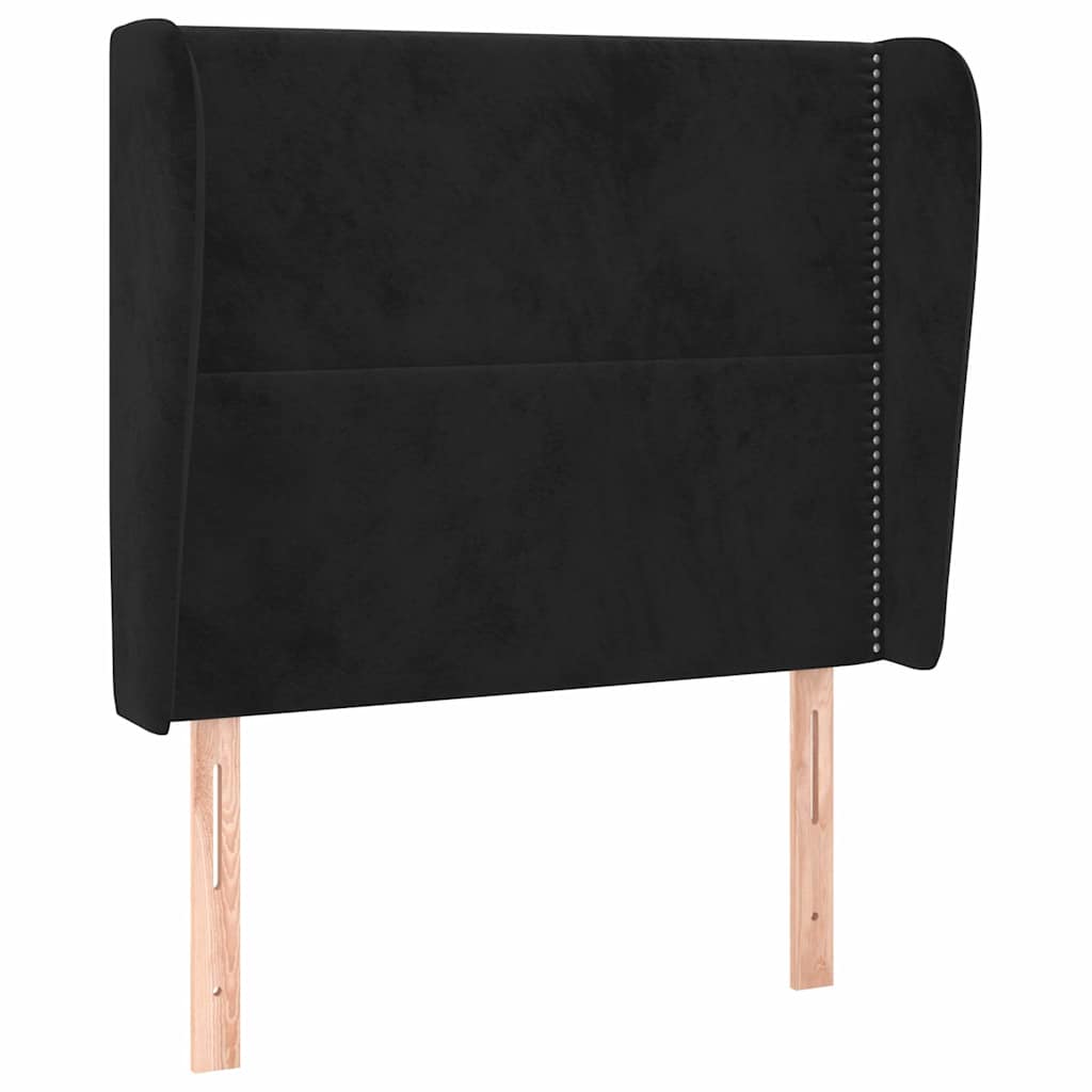 Vidaxl hoofdbord met randen 103x23x118 128 cm fluweel zwart