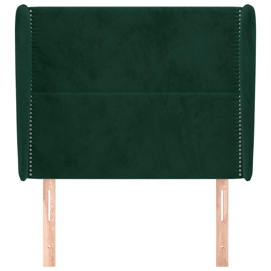 Vidaxl hoofdbord met randen 103x23x118 128 cm fluweel donkergroen