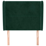 Vidaxl hoofdbord met randen 103x23x118 128 cm fluweel donkergroen