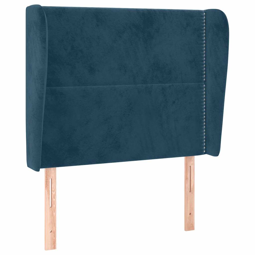 Vidaxl hoofdbord met randen 103x23x118 128 cm fluweel donkerblauw