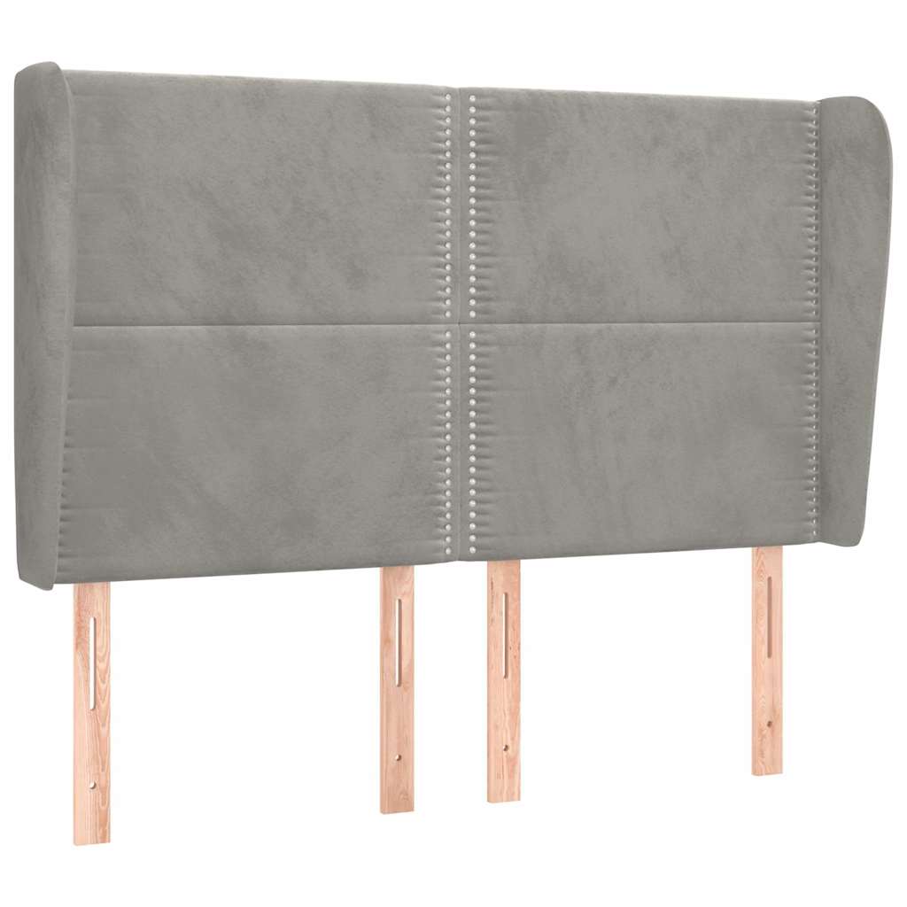Vidaxl hoofdbord met randen 147x23x118 128 cm fluweel lichtgrijs