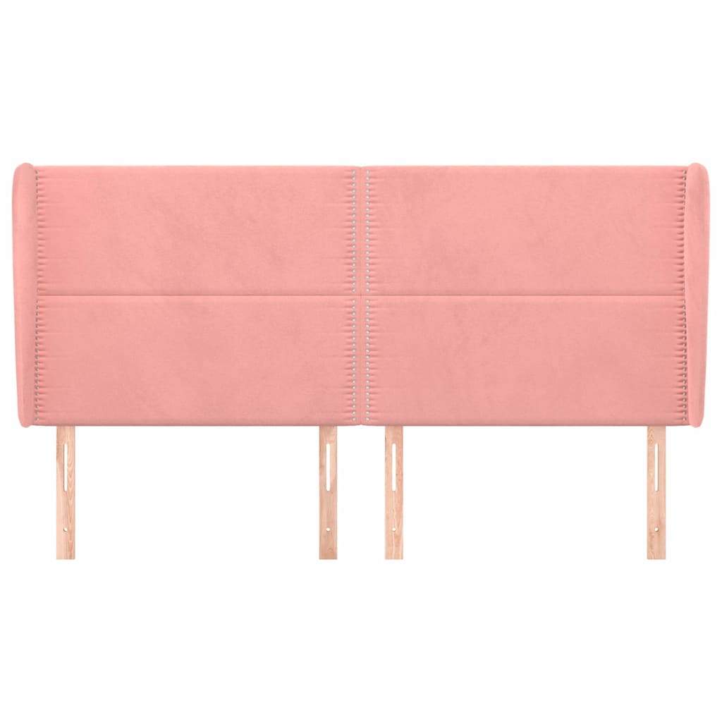 Vidaxl hoofdbord met randen 163x23x118 128 cm fluweel roze