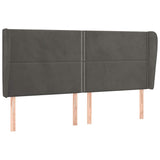 Vidaxl hoofdbord met randen 183x23x118 128 cm fluweel donkergrijs