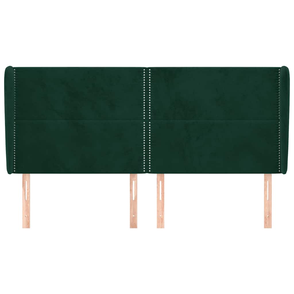 Vidaxl hoofdbord met randen 183x23x118 128 cm fluweel donkergroen