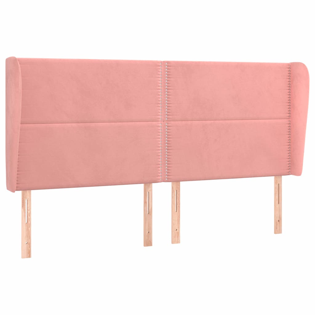 Vidaxl hoofdbord met randen 203x23x118 128 cm fluweel roze