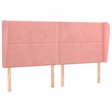 Vidaxl hoofdbord met randen 203x23x118 128 cm fluweel roze
