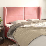 Vidaxl hoofdbord met randen 203x23x118 128 cm fluweel roze