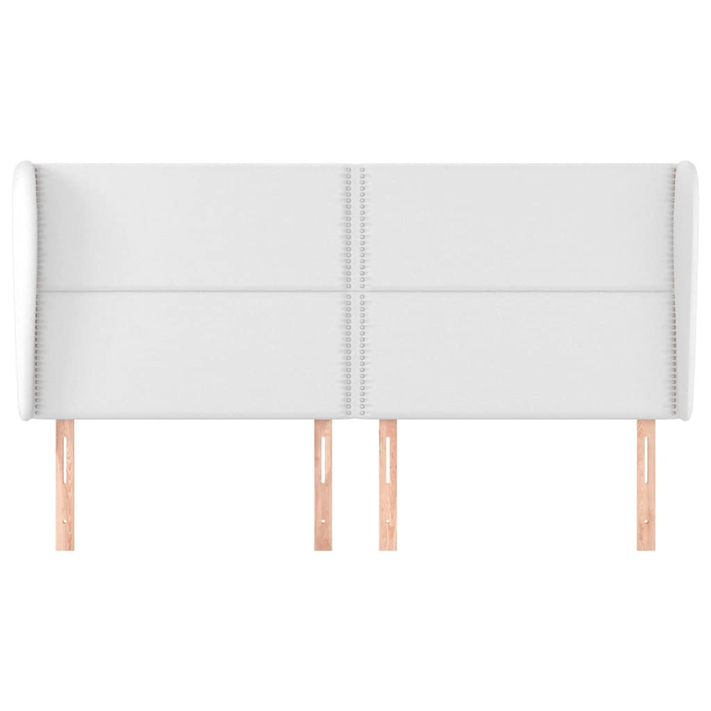 Vidaxl hoofdbord met randen 203x23x118 128 cm kunstleer wit
