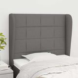 Vidaxl hoofdbord met randen 103x23x118 128 cm stof donkergrijs