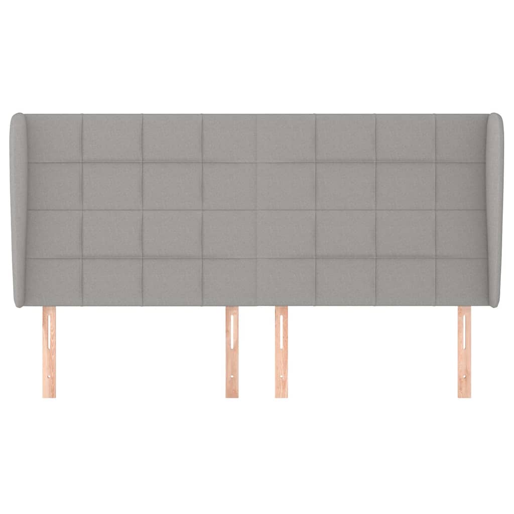 Vidaxl hoofdbord met randen 203x23x118 128 cm stof lichtgrijs